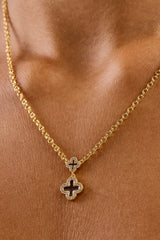 Chocolate Double Motif Necklace - 10mm