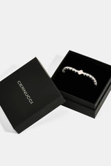 Iced Pink Motif Charm Tennis Bracelet - White 5mm & Medium Premium Gift Box