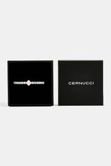 Iced Pink Motif Charm Tennis Bracelet - White 5mm & Medium Premium Gift Box