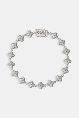 Clear Baguette Motif Bracelet - 8mm - White