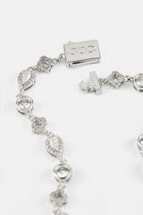 Motif & Clear Gemstone Bracelet - 6mm