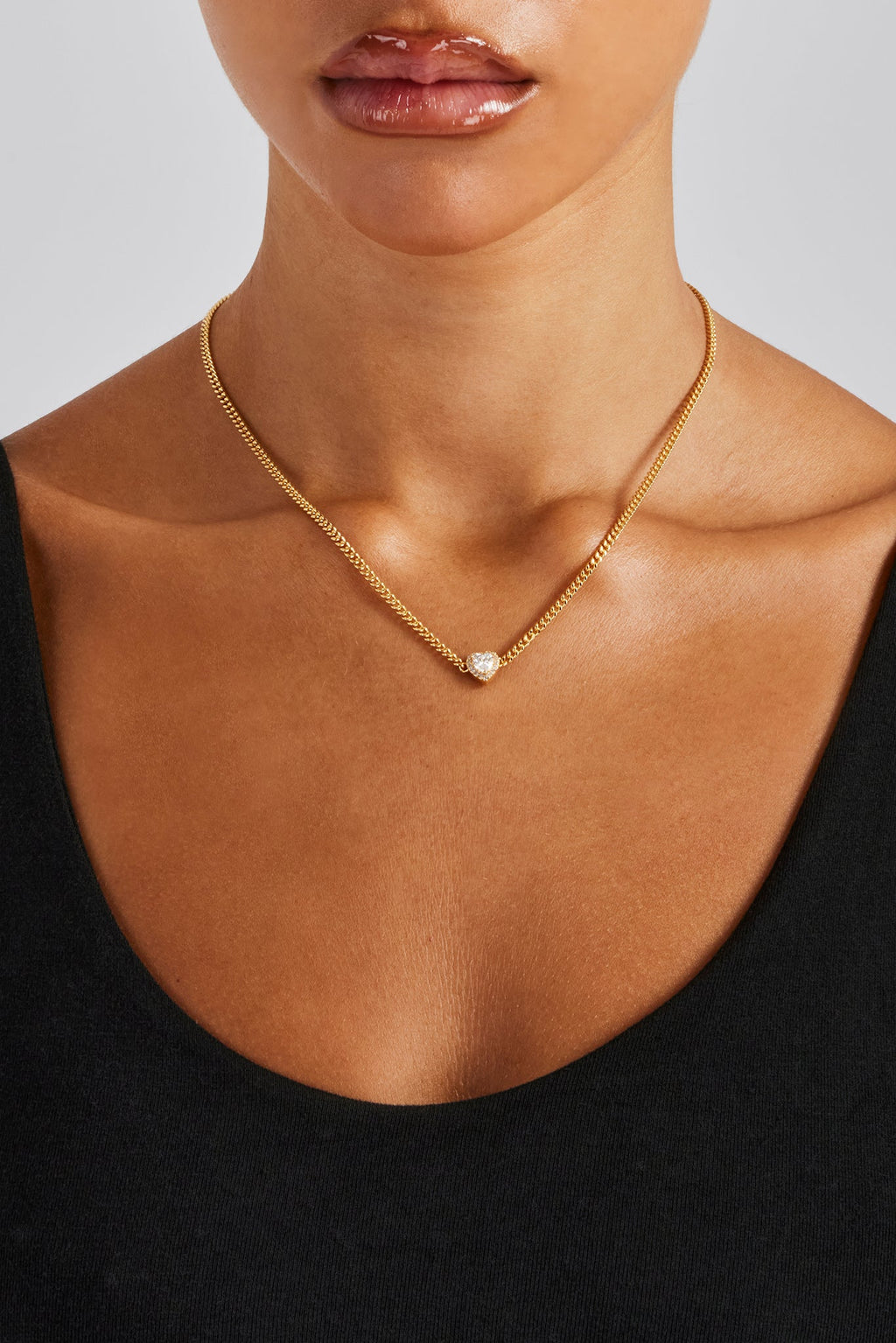 Micro Chain Clear Heart Micro Cuban Chain - 2.5mm - Gold | Womens Chains | Shop ...