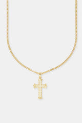 30mm White Cross Necklace - Gold