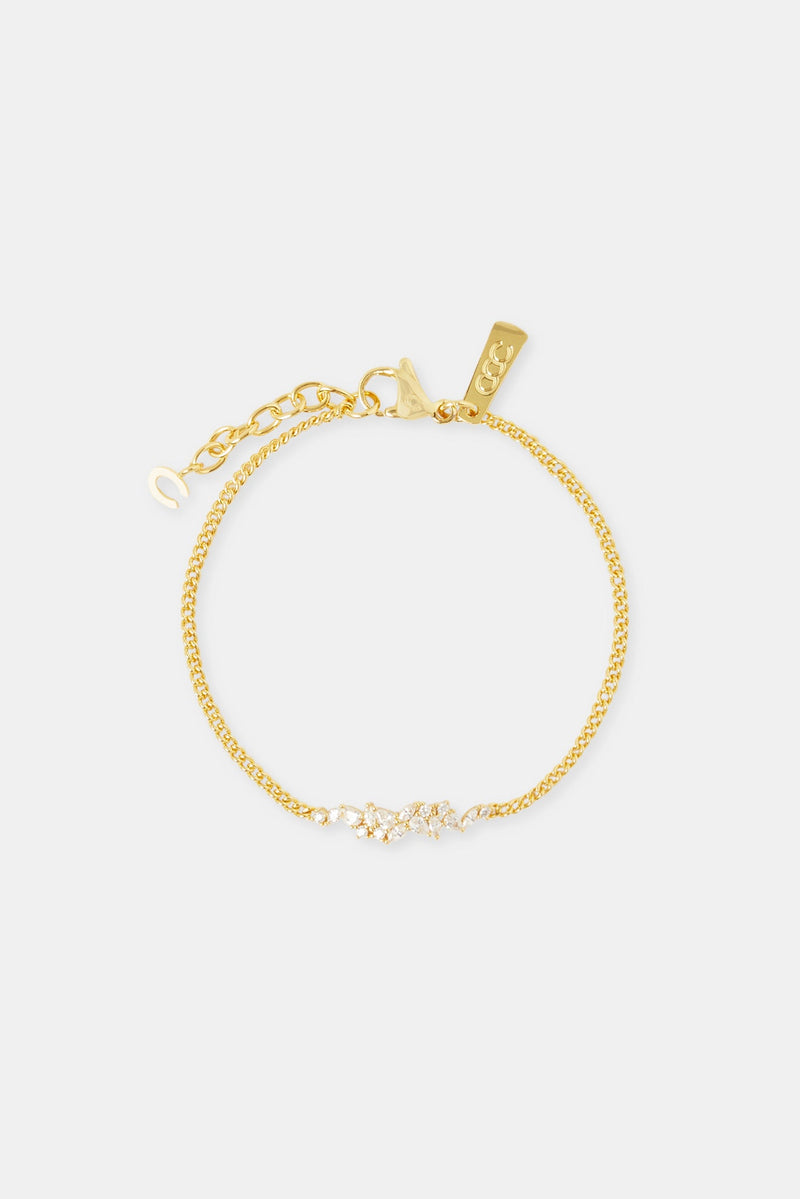 Cluster Oval CZ Bracelet - 5mm - Gold