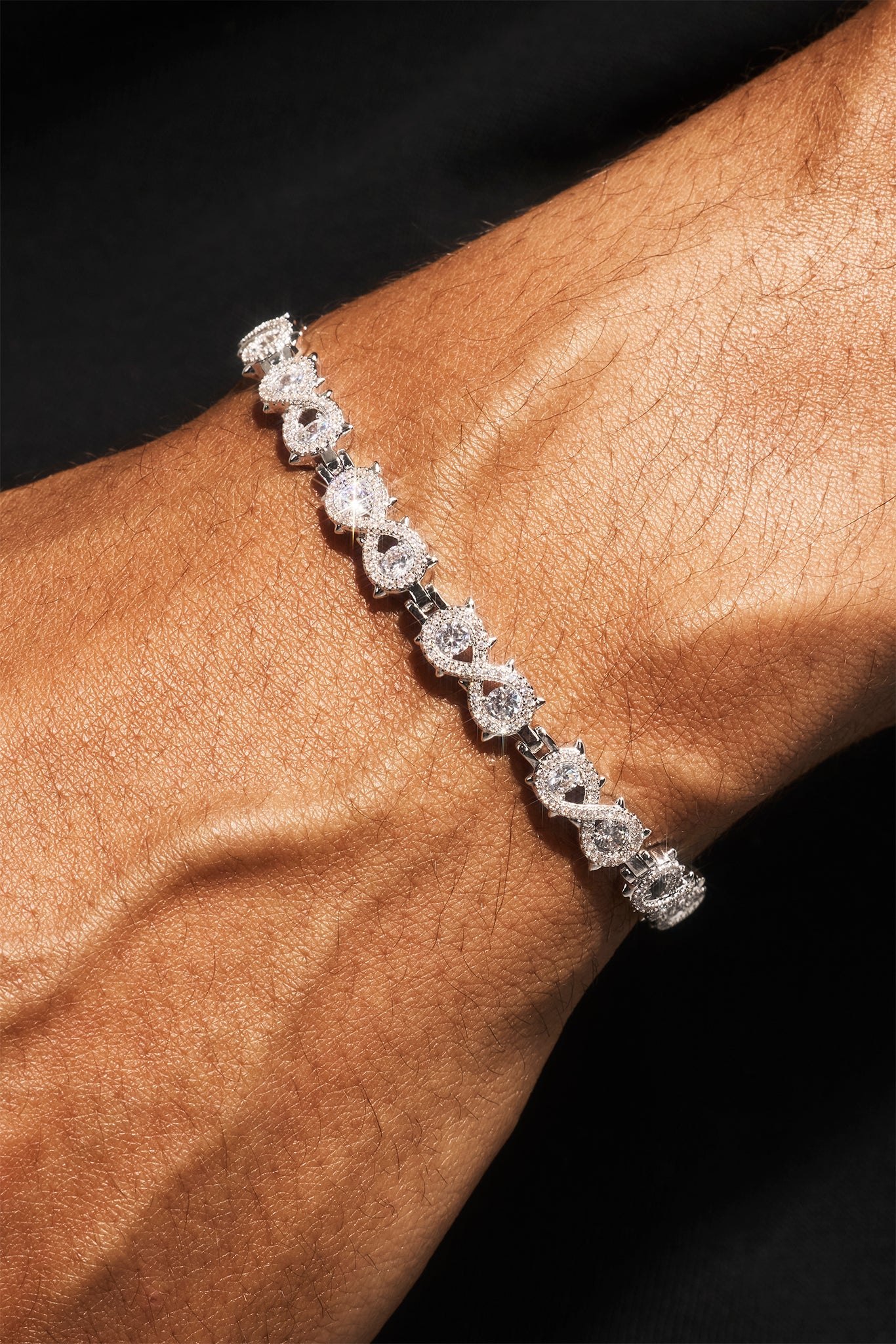 Cluster Infinity Bracelet - 6mm - White