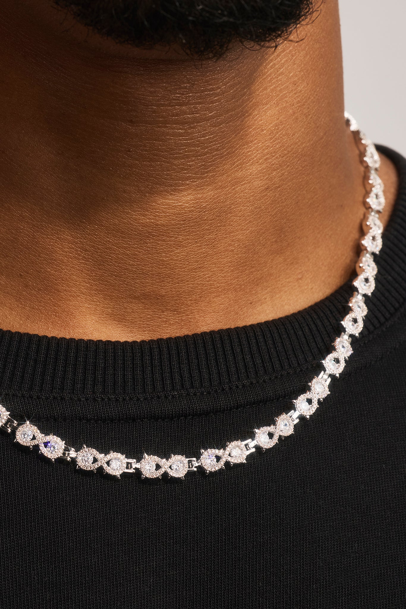Iced Cluster Infinity Chain - 6mm - White