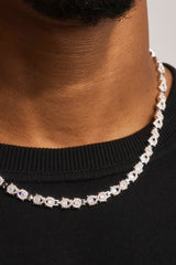 Iced Cluster Infinity Chain - 6mm - White