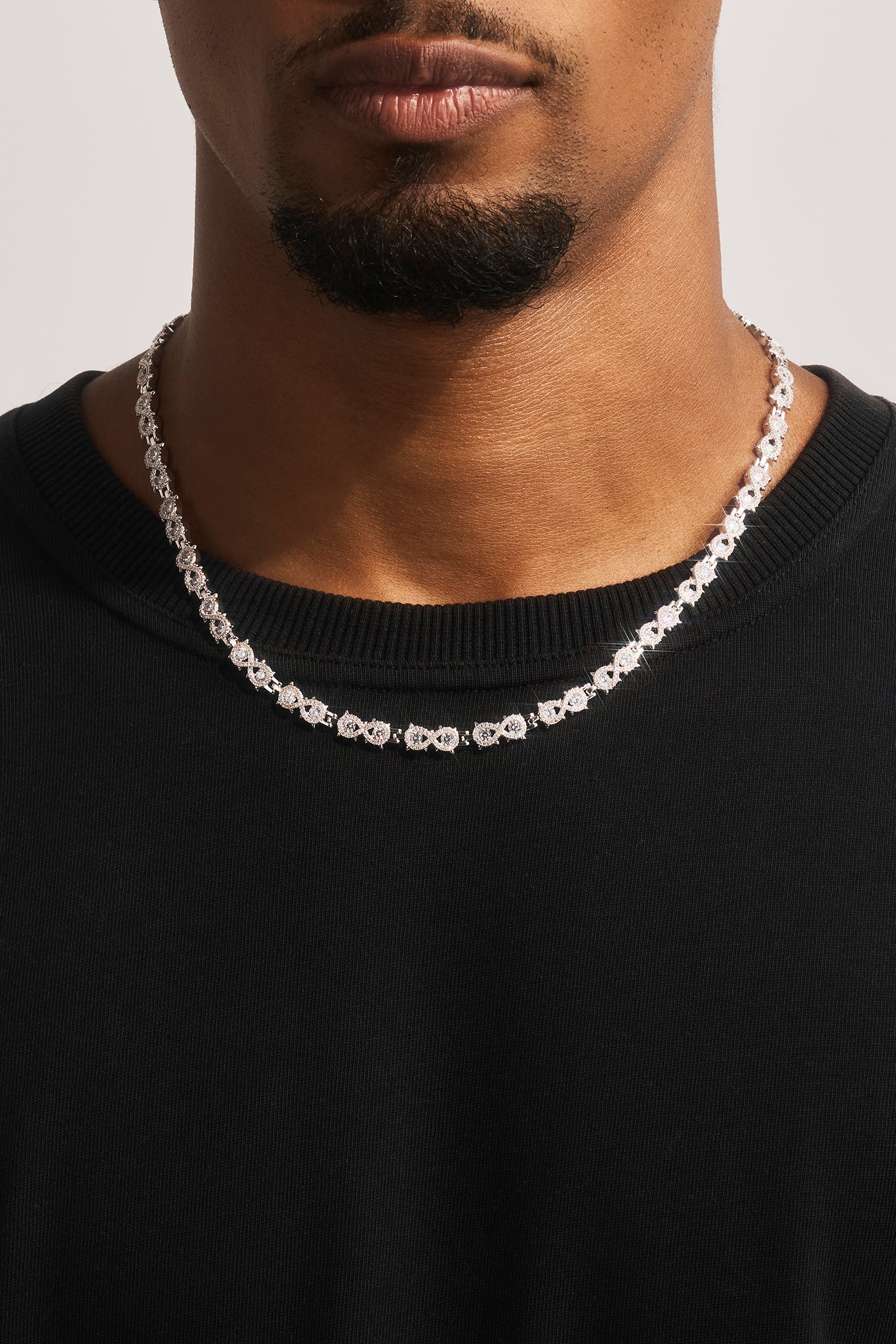 Iced Cluster Infinity Chain - 6mm - White