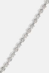 Clear CZ Infinity Link Polished Bracelet - 6mm - White