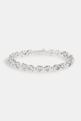 Clear CZ Infinity Link Polished Bracelet - 6mm - White