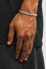 Clear CZ Infinity Link Polished Bracelet - 6mm - White