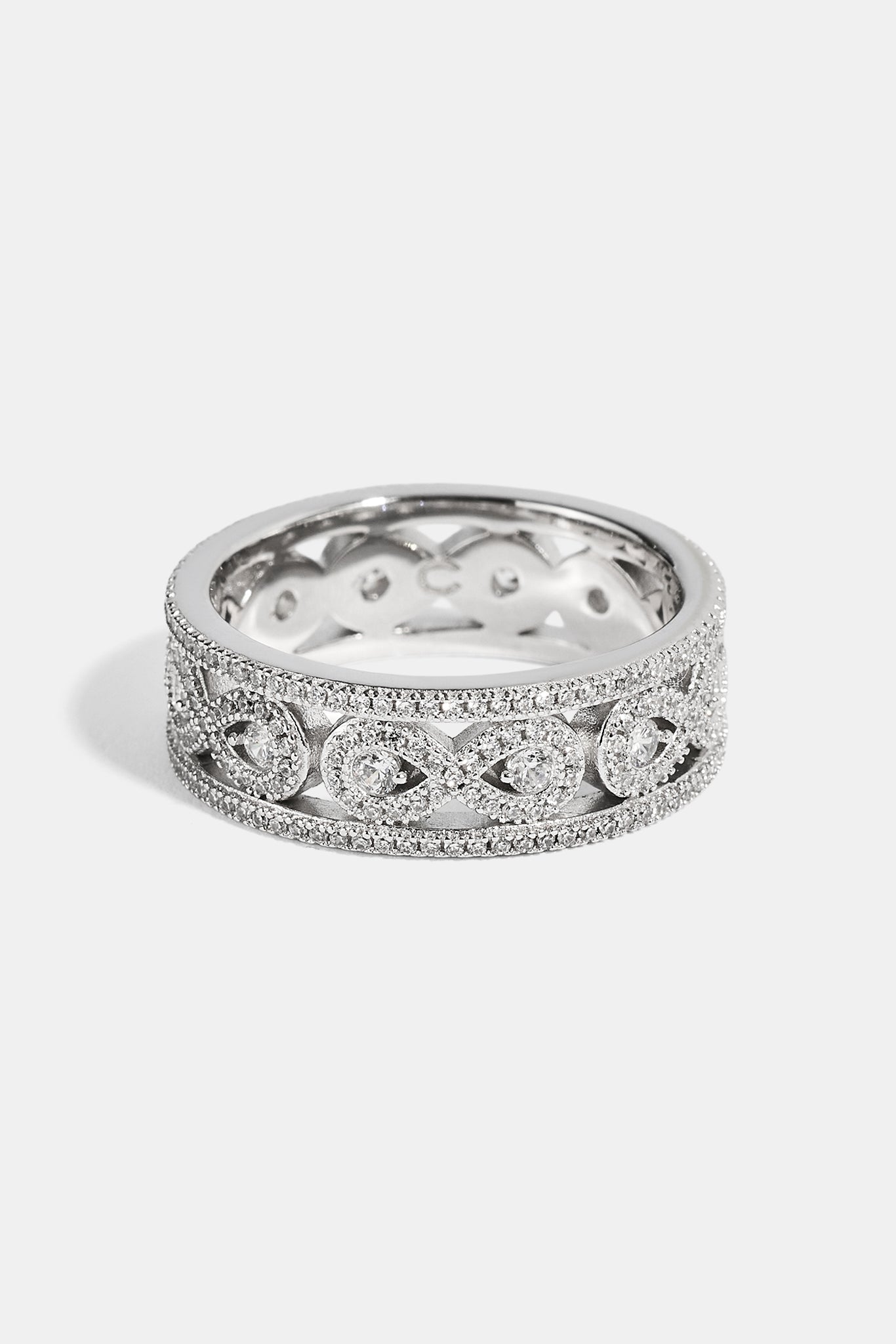 Iced Cluster Infinity Ring - 6mm - White