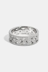 Iced Cluster Infinity Ring - 6mm - White