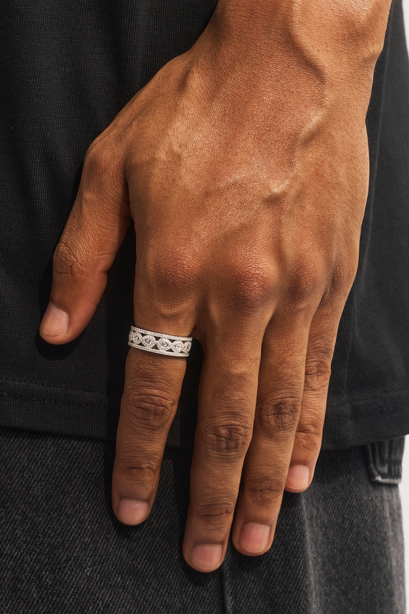 Iced Cluster Infinity Ring - 6mm - White