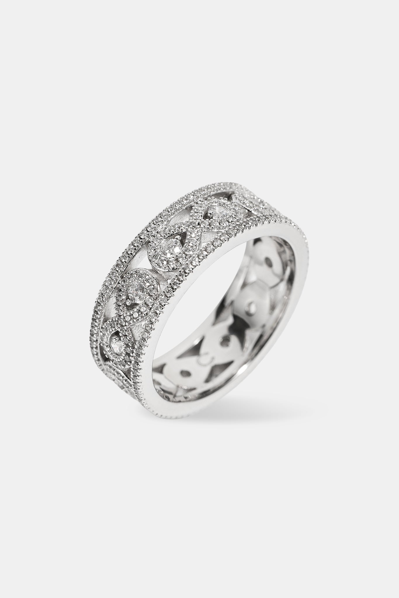 Iced Cluster Infinity Ring - 6mm - White