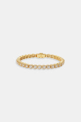 Clustered Tennis Bracelet - 5mm - Gold