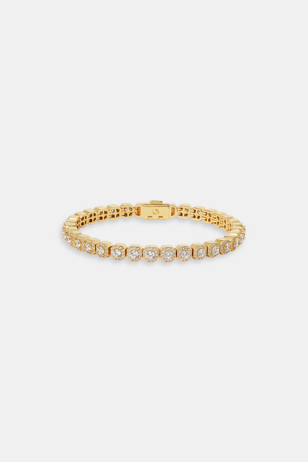 Clustered Tennis Bracelet - 5mm - Gold