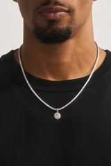 Micro Compass Tennis Necklace - 12mm - White