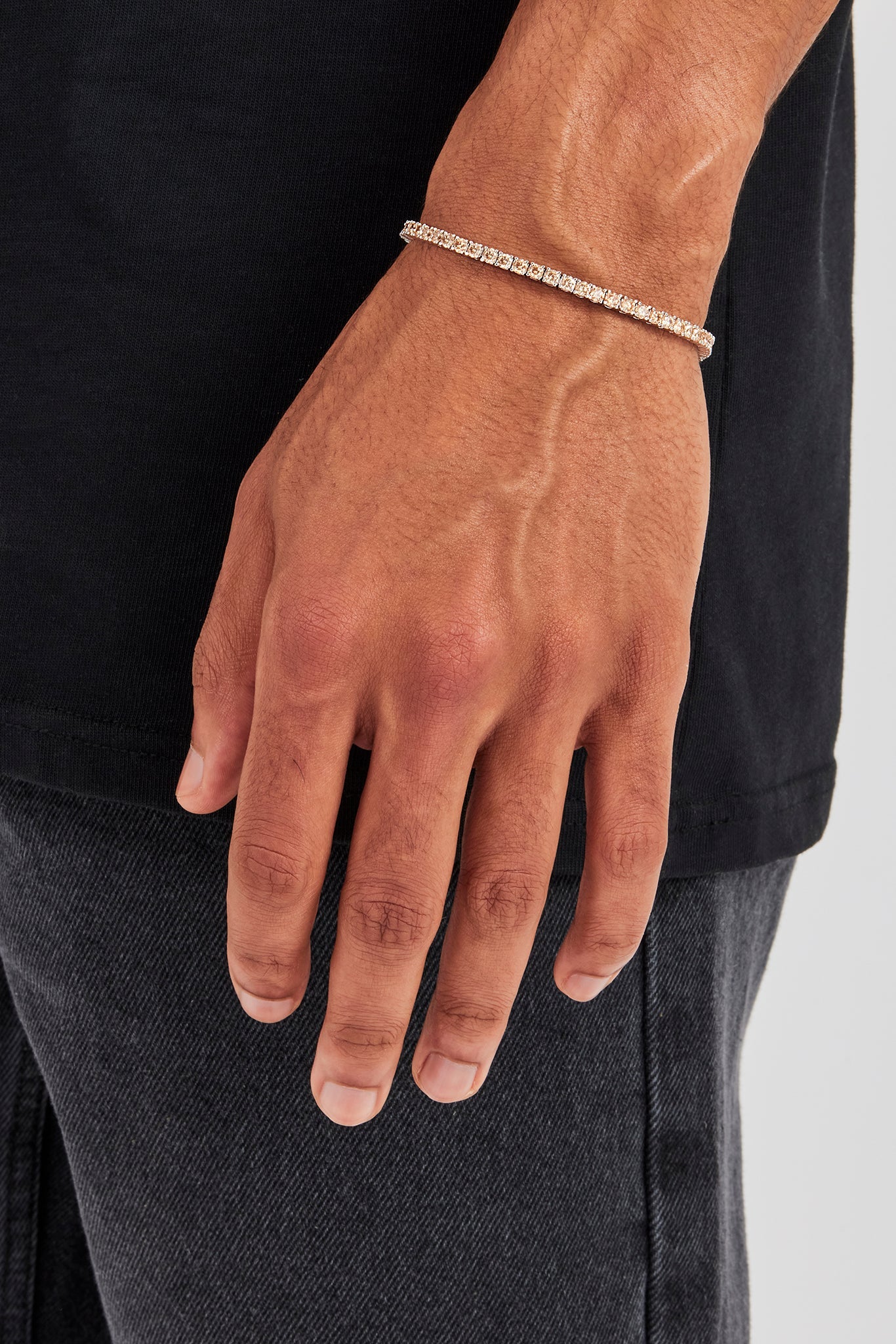 Champagne Tennis Bracelet - 3mm - White