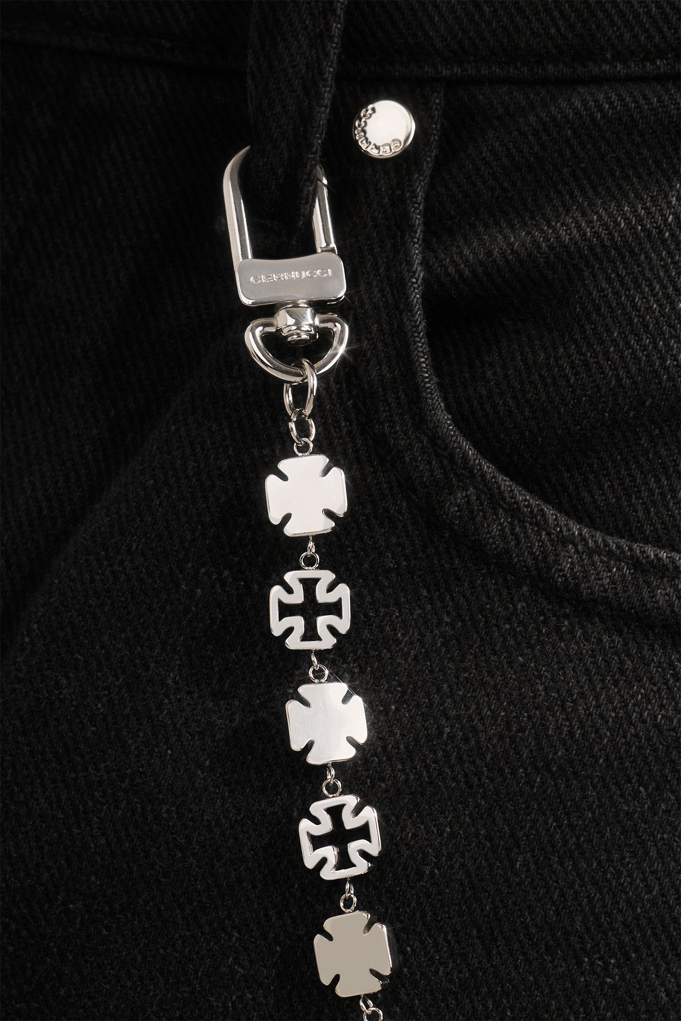 Motif Cross Outline Jean Chain - 10mm - White