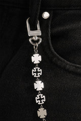 Motif Cross Outline Jean Chain - 10mm - White