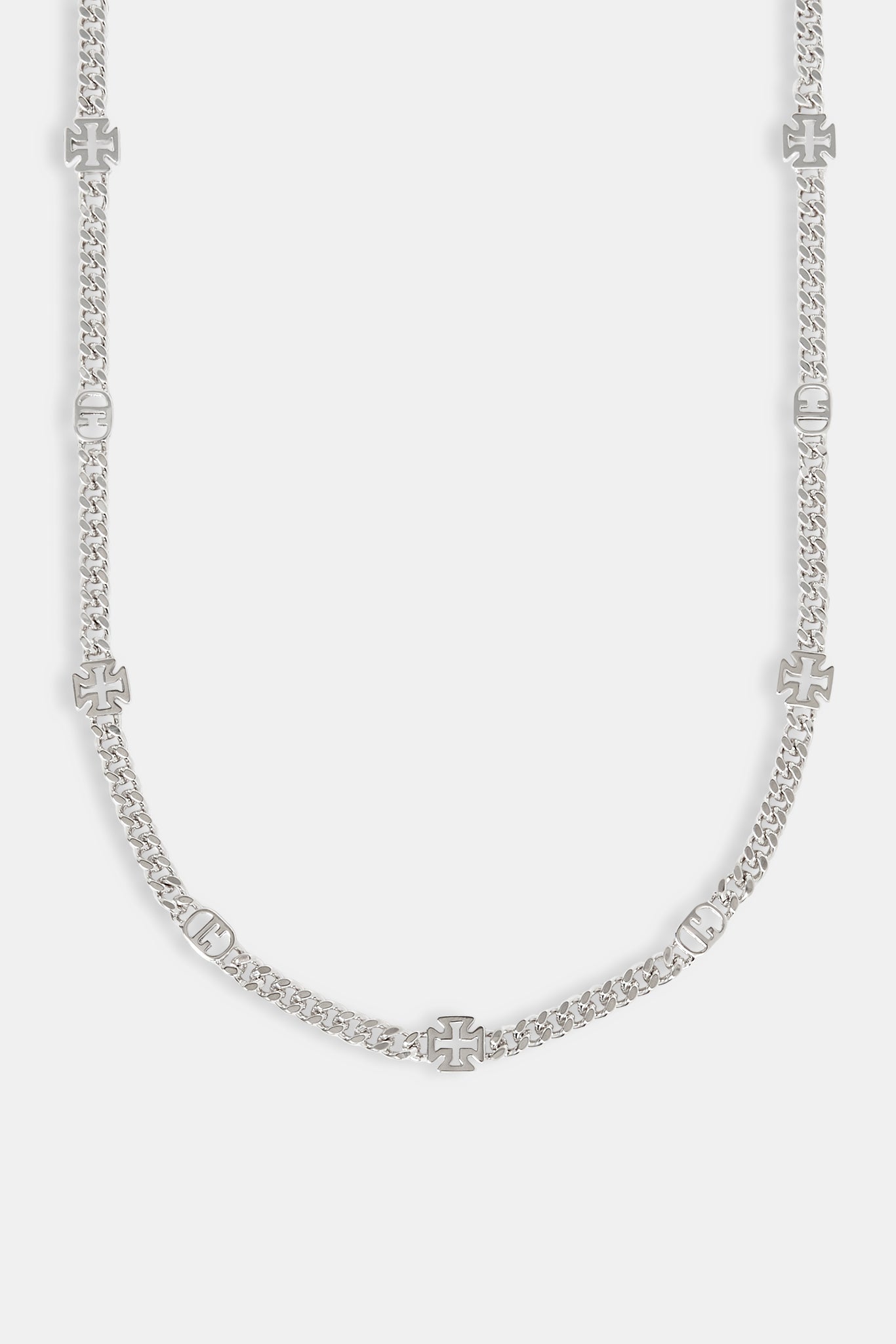 C & Cross Outline Cuban Chain - 6mm