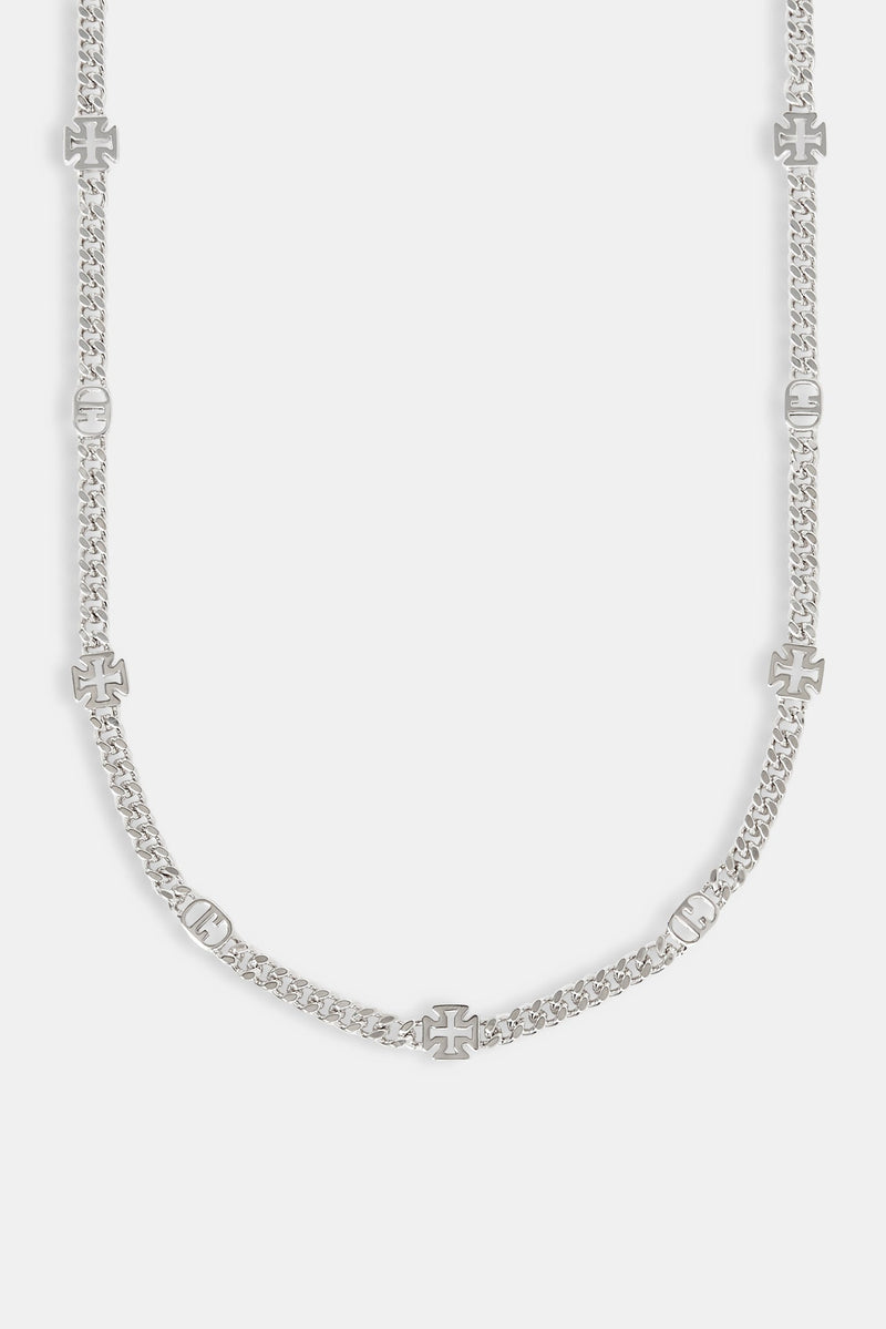 C & Cross Outline Cuban Chain - 6mm
