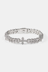 Cross Iced Cuban Bracelet - 8mm