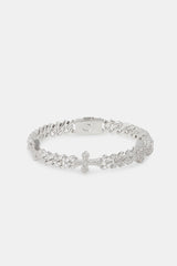 Cross Iced Cuban Bracelet - 8mm