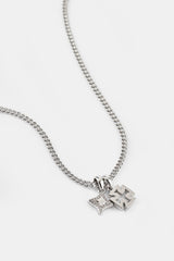 Polished Star & Cross Necklace - 10mm