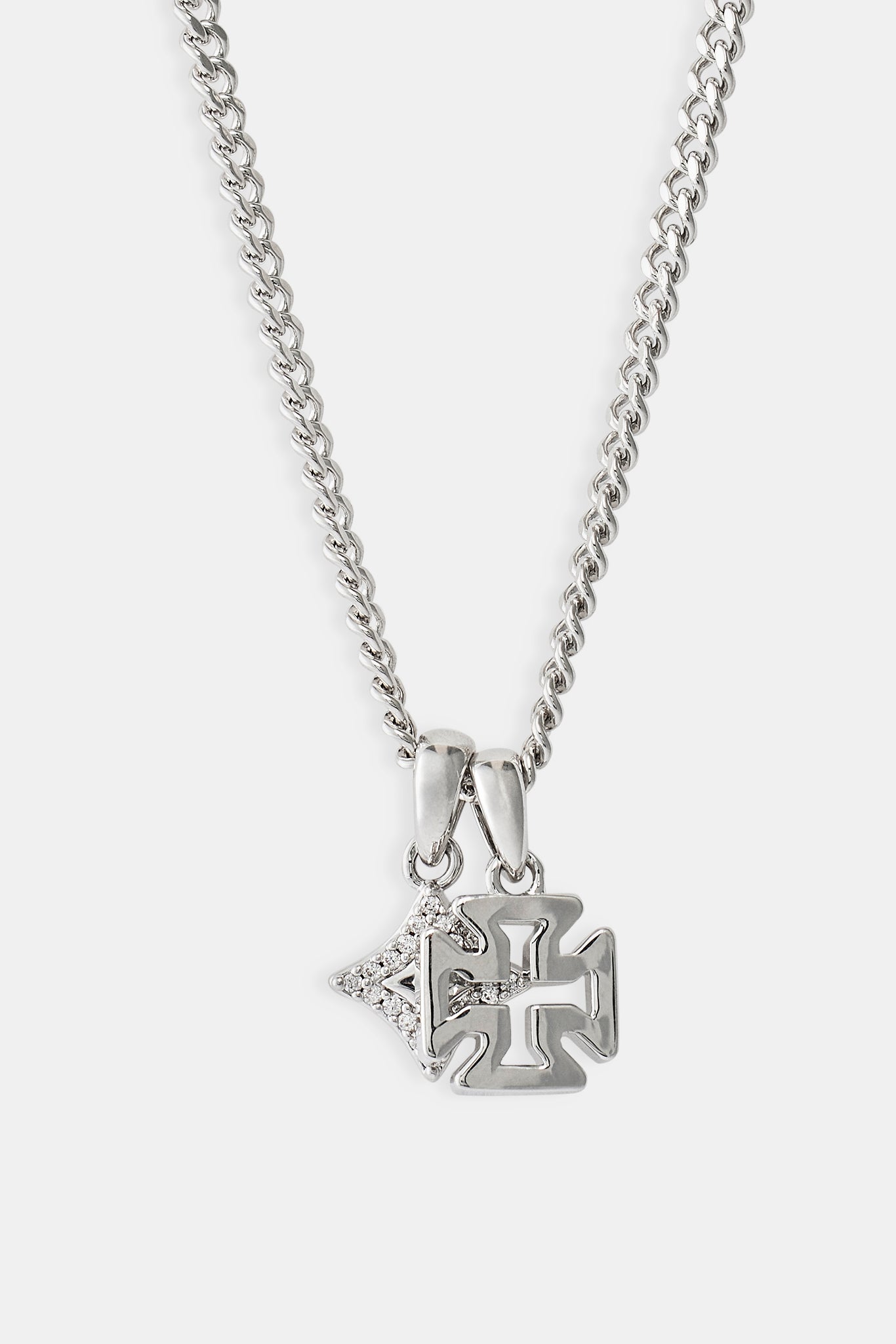 Polished Star & Cross Necklace - 10mm