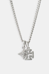 Polished Star & Cross Necklace - 10mm
