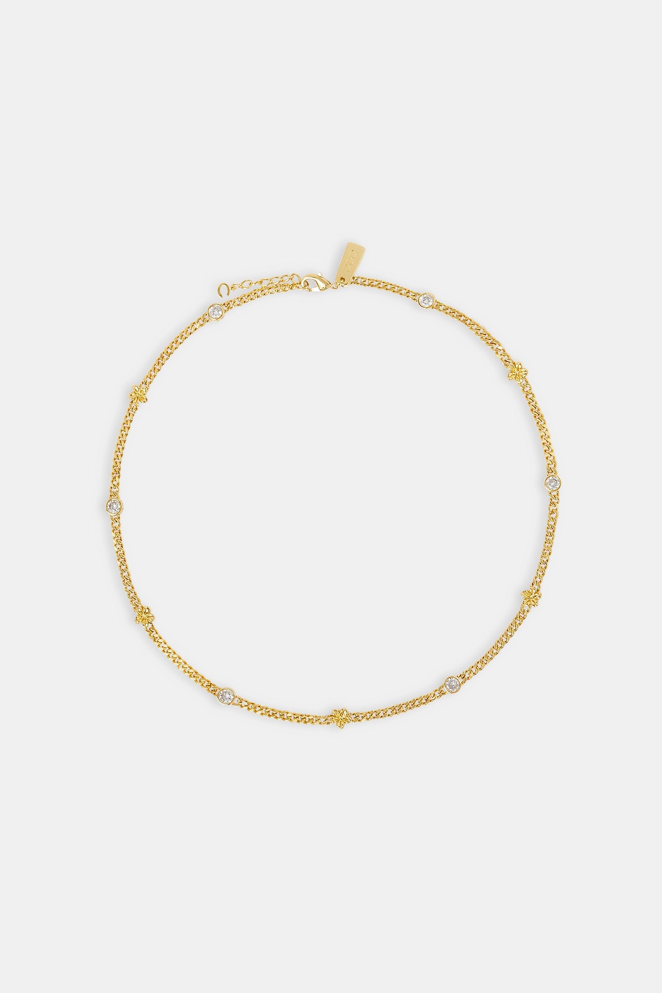 Cuban Flower and Cz Chain - 6mm