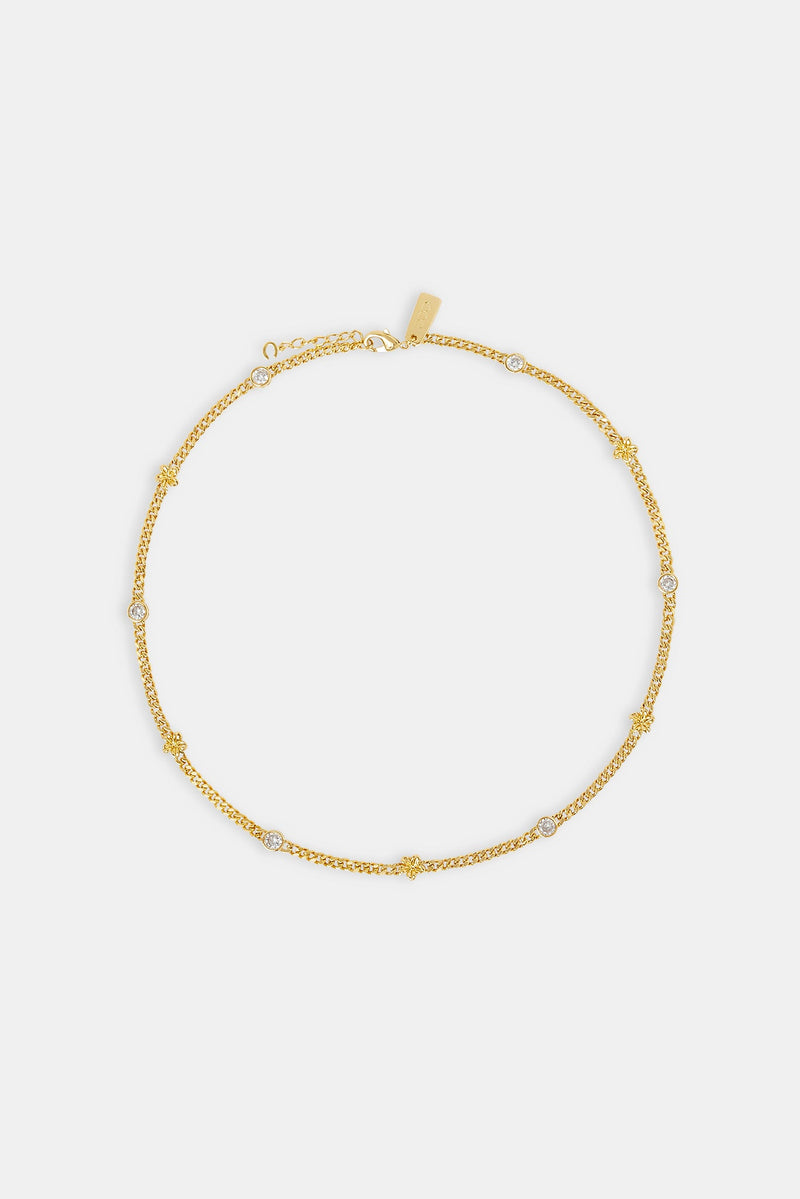 Cuban Flower and Cz Chain - 6mm