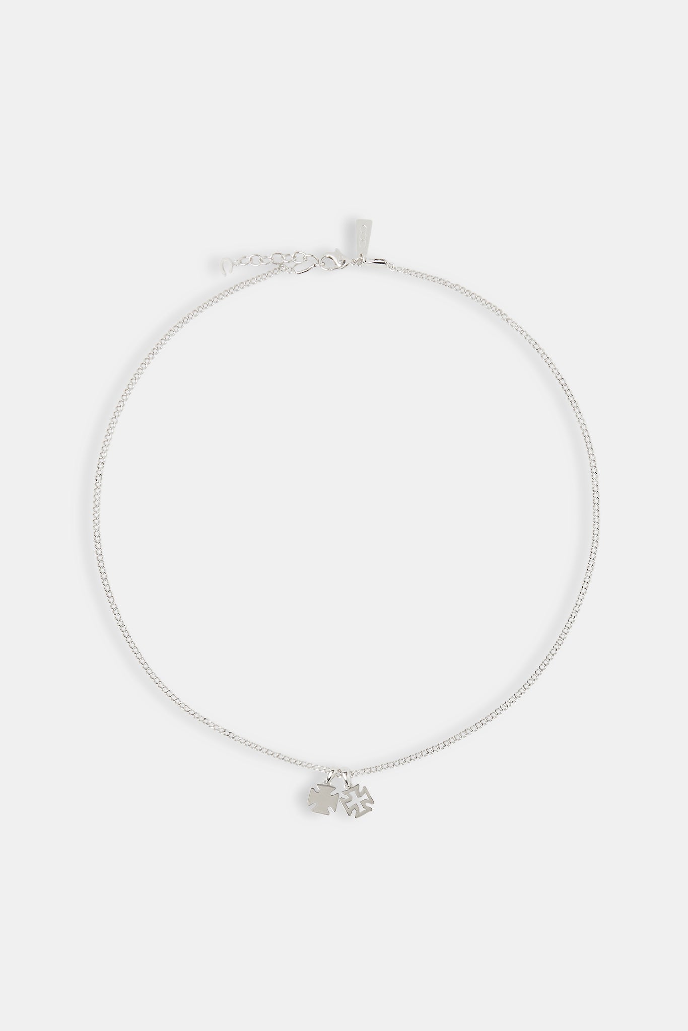 Double Polished Cross Motif Necklace - 10mm