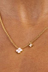 10mm Double Motif Enamel Necklace - Pink