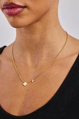 10mm Double Motif Enamel Necklace - Pink