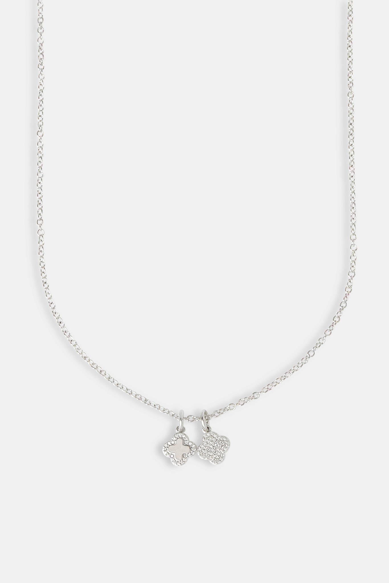 Double Motif Pendant Necklace - 10mm