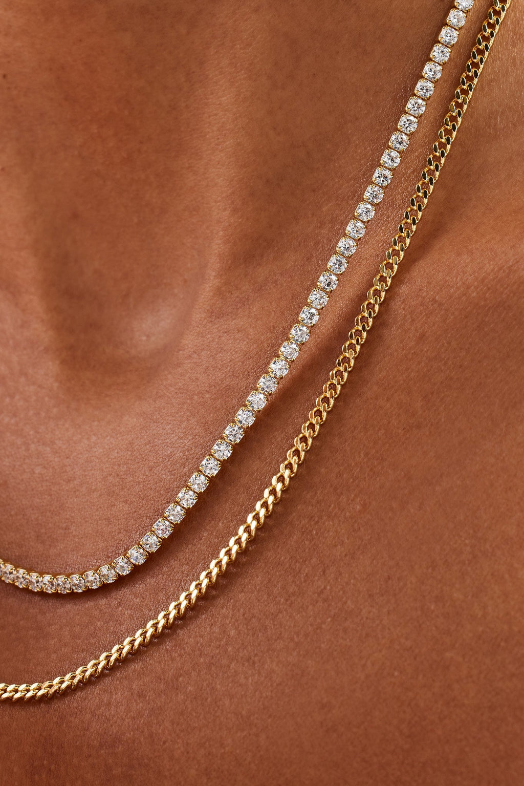 Micro Tennis Chain Rapper Chain Double Layer Micro Tennis & Cuban Chain - 2.5mm | Womens Chains | Shop ...