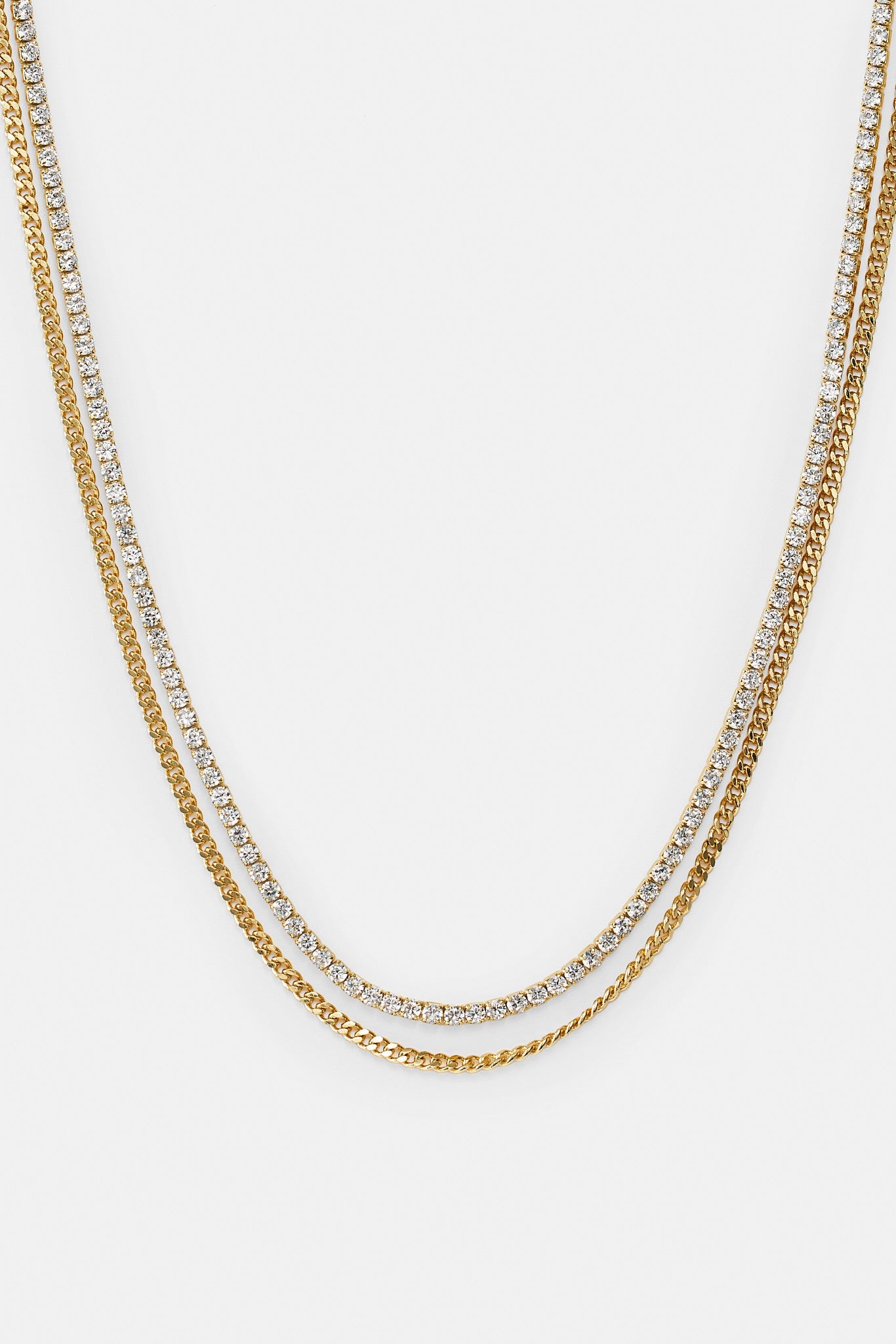 Double Layer Micro Tennis & Cuban Chain - 2.5mm