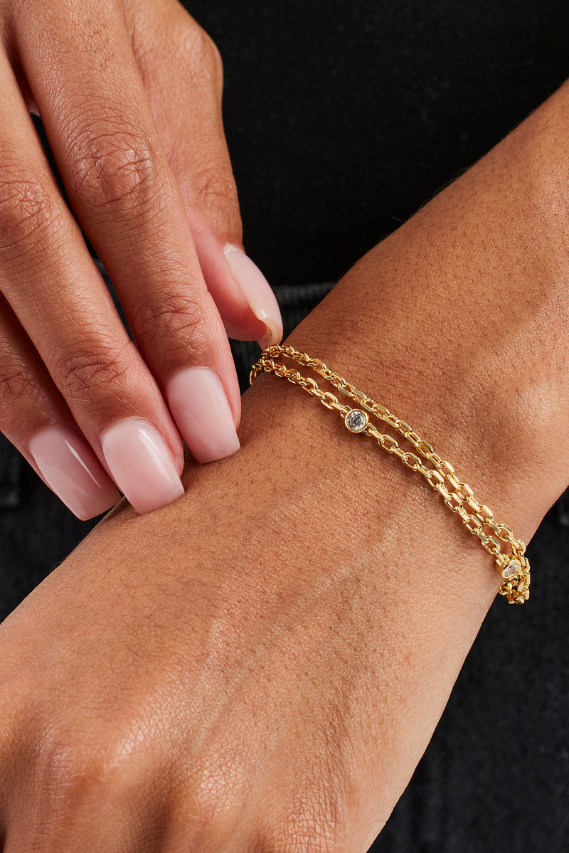 Double Layer Ice Rolo Bracelet - 5mm