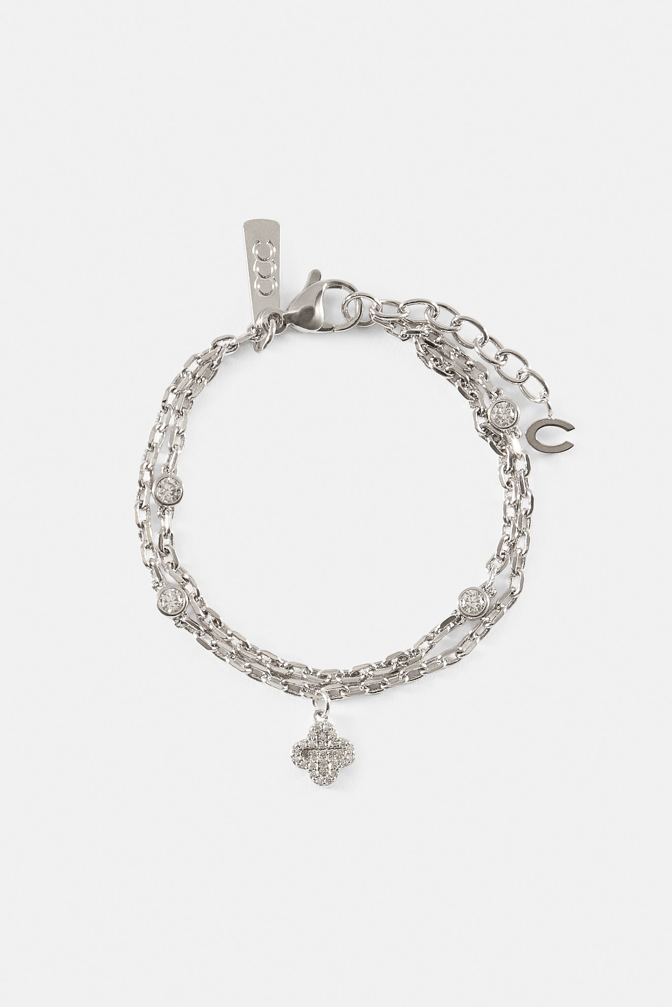 Double Layer Iced & Motif Rolo Bracelet - 10mm