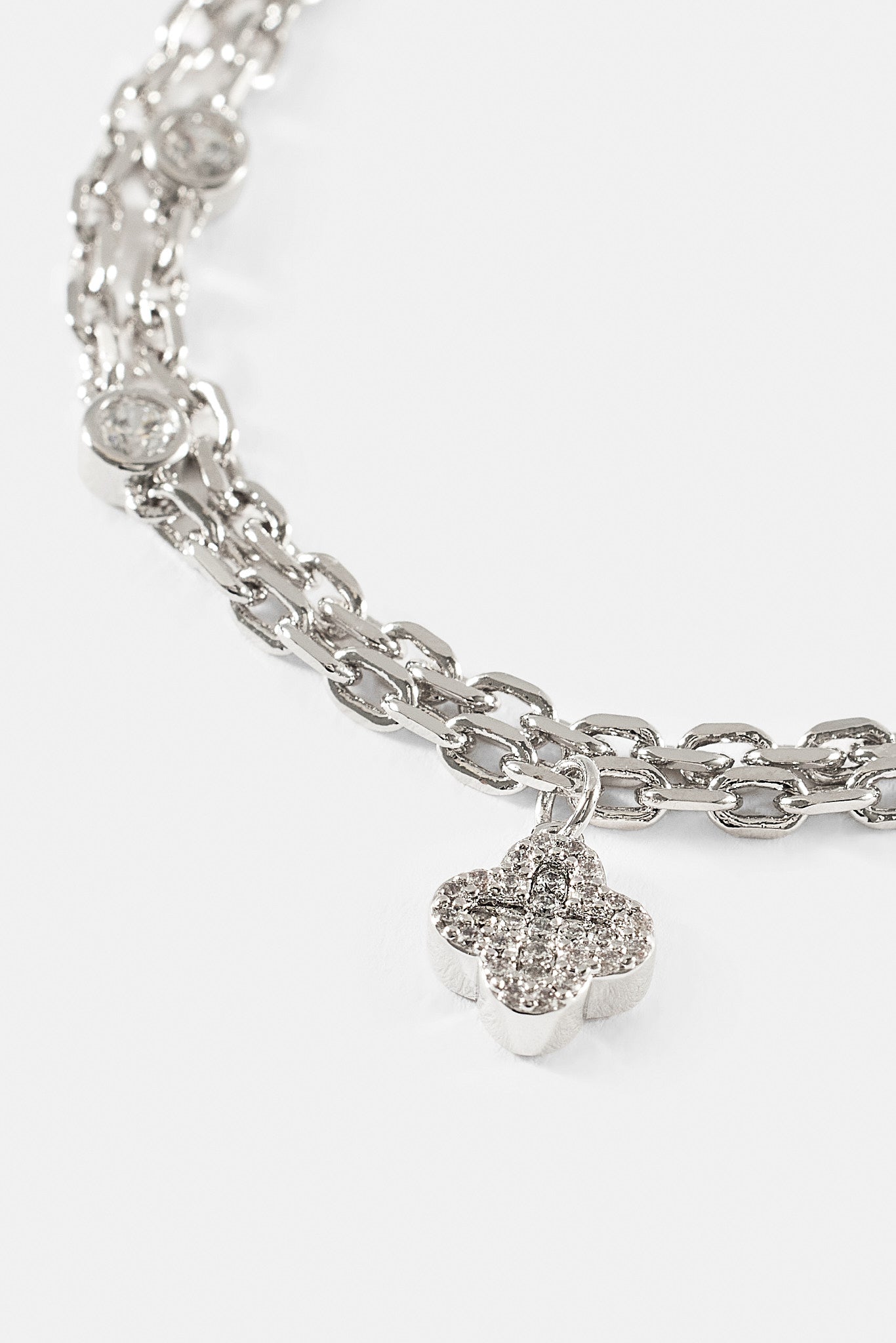 Double Layer Iced & Motif Rolo Bracelet - 10mm