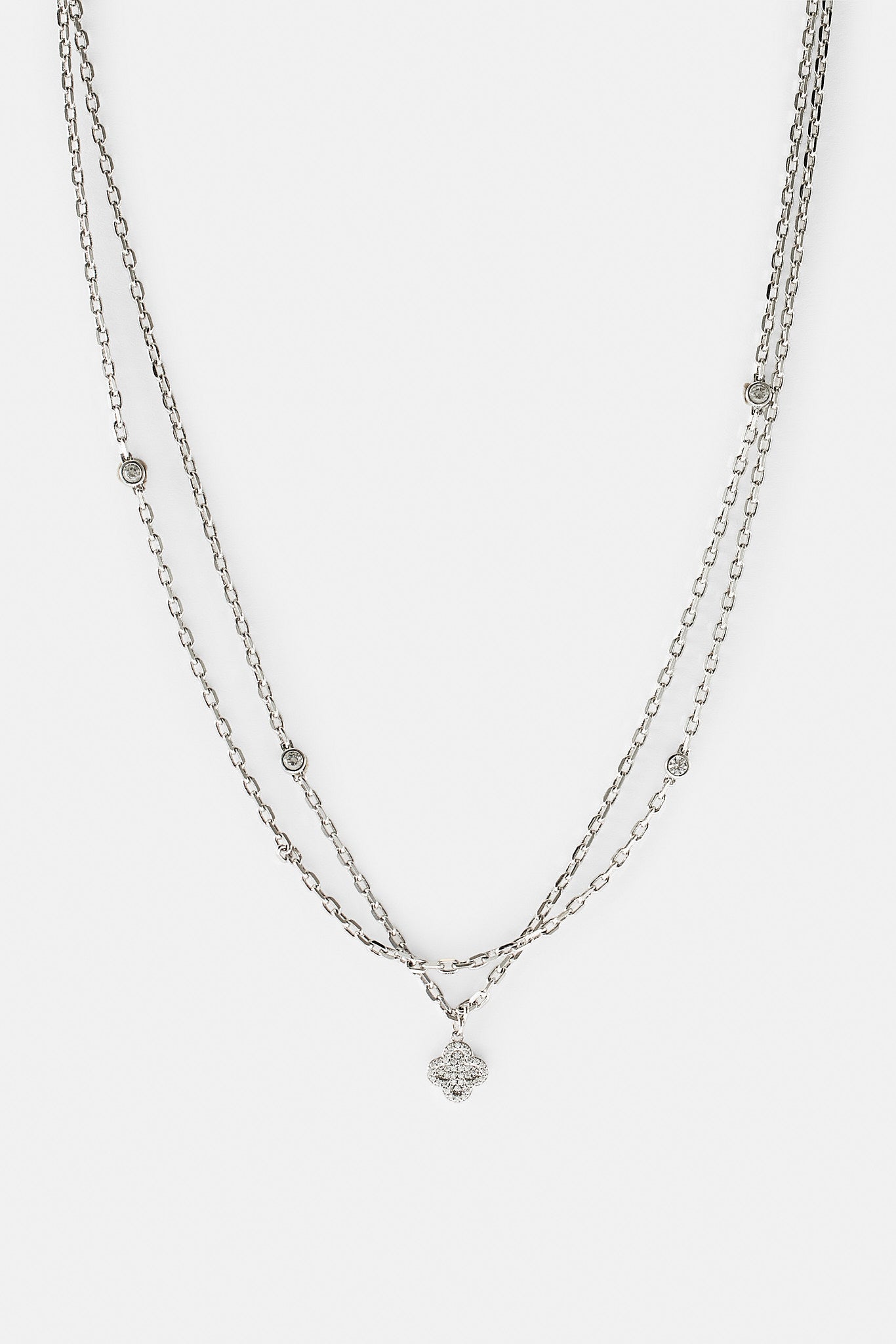 Double Layer Iced & Motif Rolo Necklace - 15mm