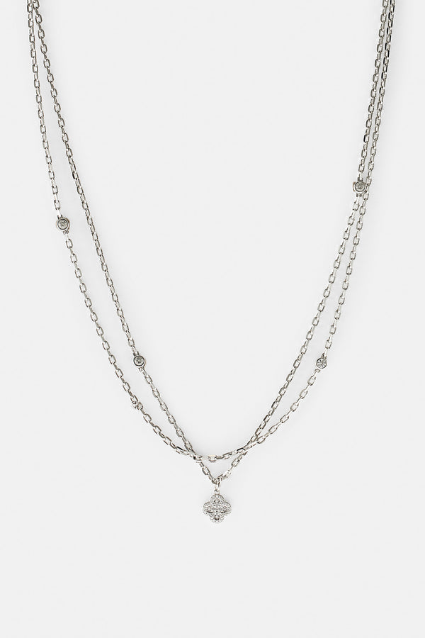 Double Layer Iced & Motif Rolo Necklace - 15mm