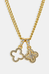 Double Star Motif Necklace - 8mm - Gold