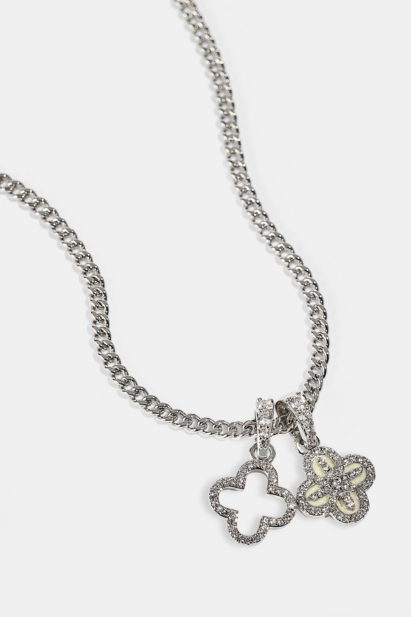 Double Star Motif Necklace - 8mm - White | Womens Necklaces | Shop