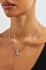 Double Star Motif Necklace - 8mm - White