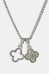 Double Star Motif Necklace - 8mm - White