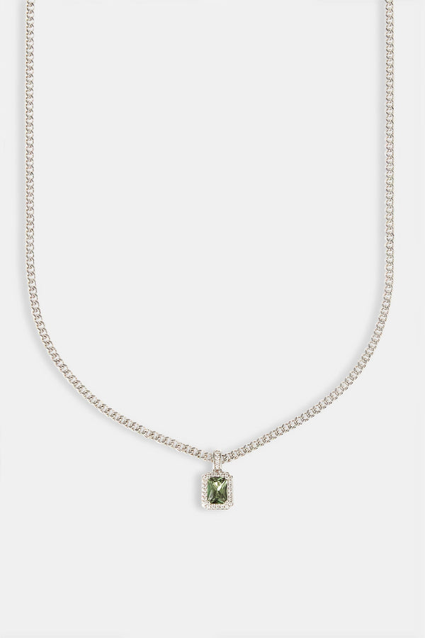 Dark Green Gemstone Necklace - 10mm